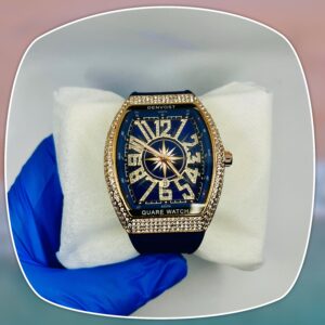 FRANK MULLER BLUE STRAPS WITH GOLDEN DIAMOND WATCH
